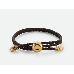 Bottega Veneta Womens Adam Leather Wrap Bracelet Fondant Brown